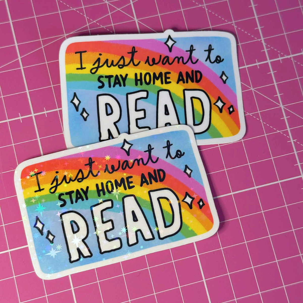 I Want to Stay Home and Read - Vinyl Die Cut Sticker