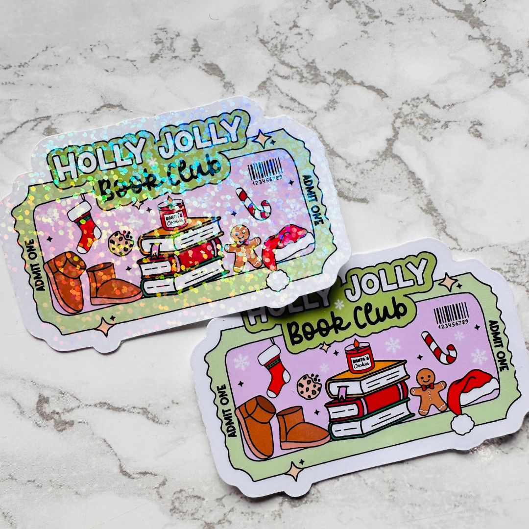 Holly Jolly Book Club - Vinyl Die Cut Sticker