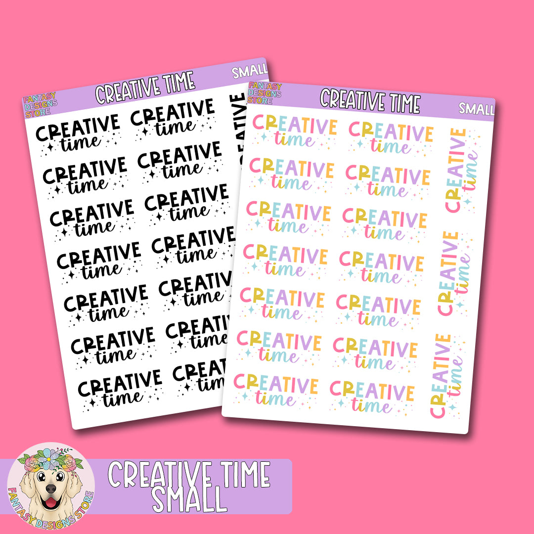 Creative Time Small Script Stickers