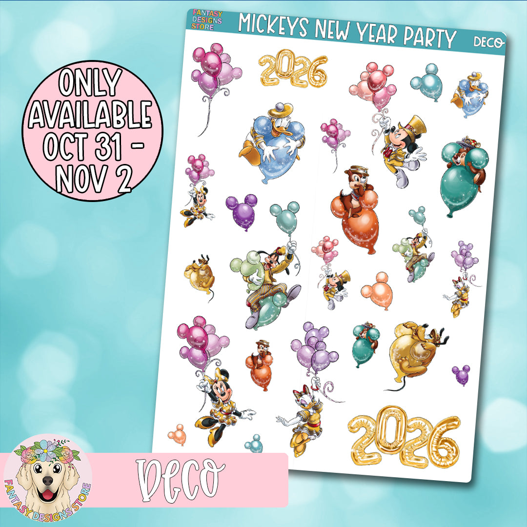 Mickeys New Year Party Deco Sheet