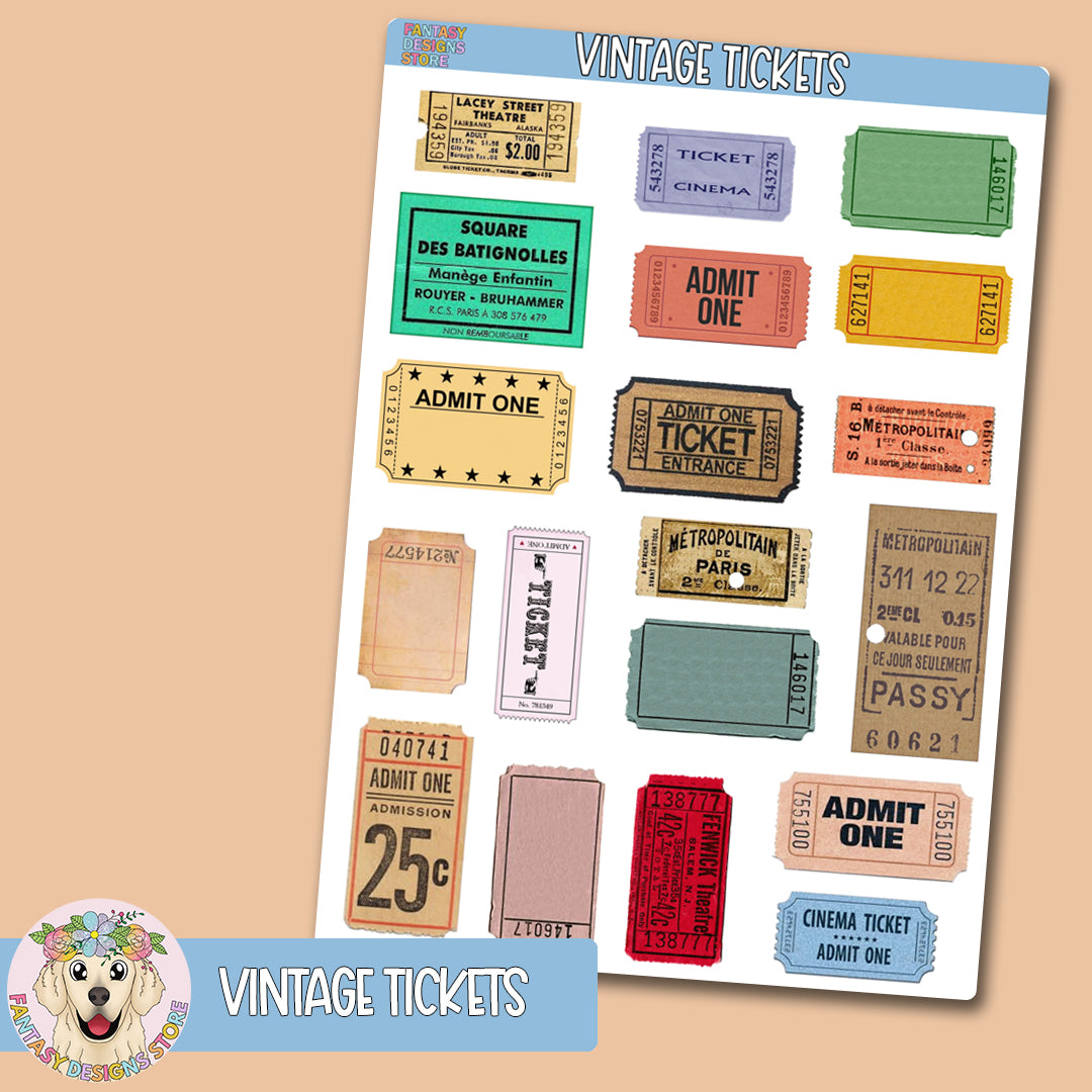 Vintage Tickets Deco Sheet