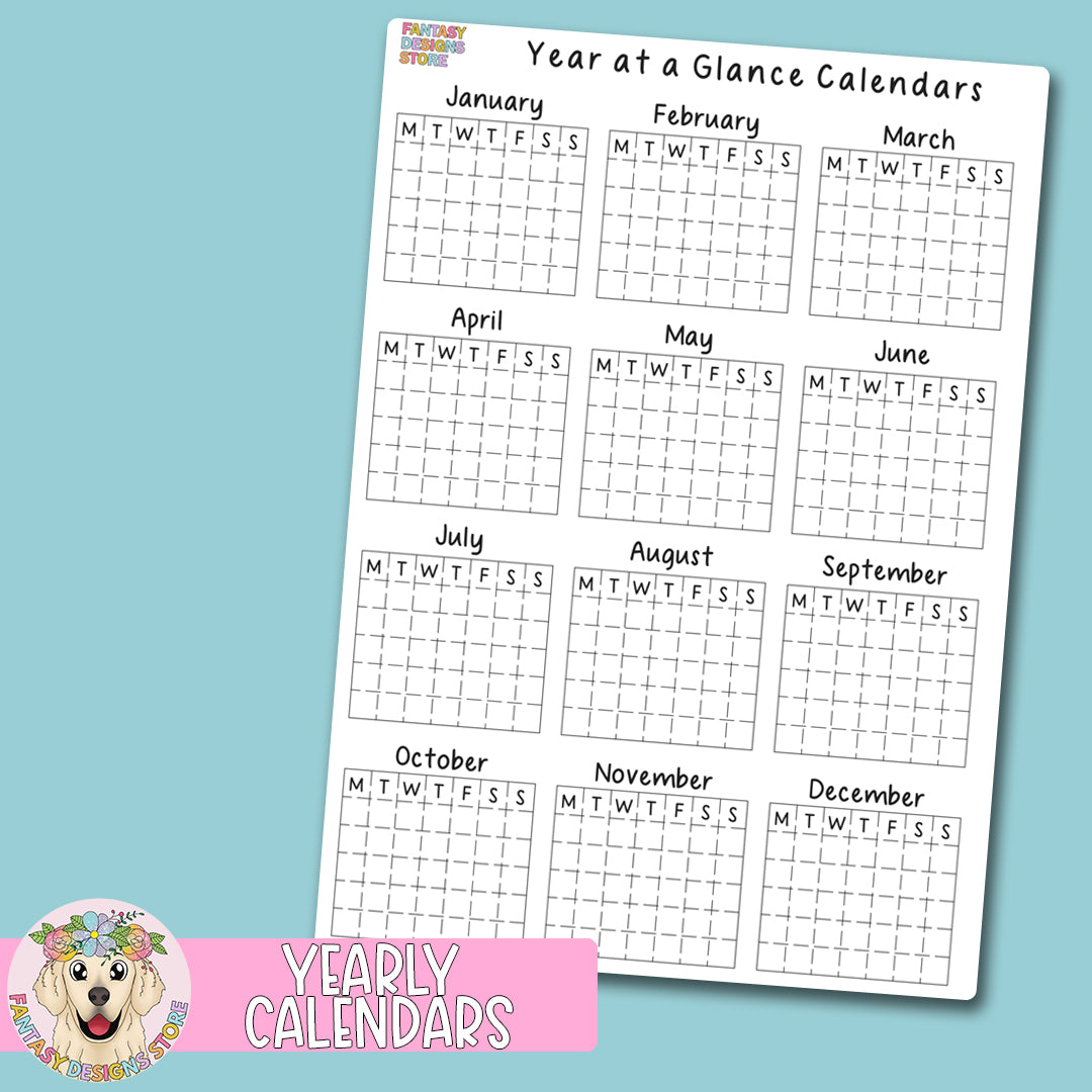 Year at a Glance Calendars