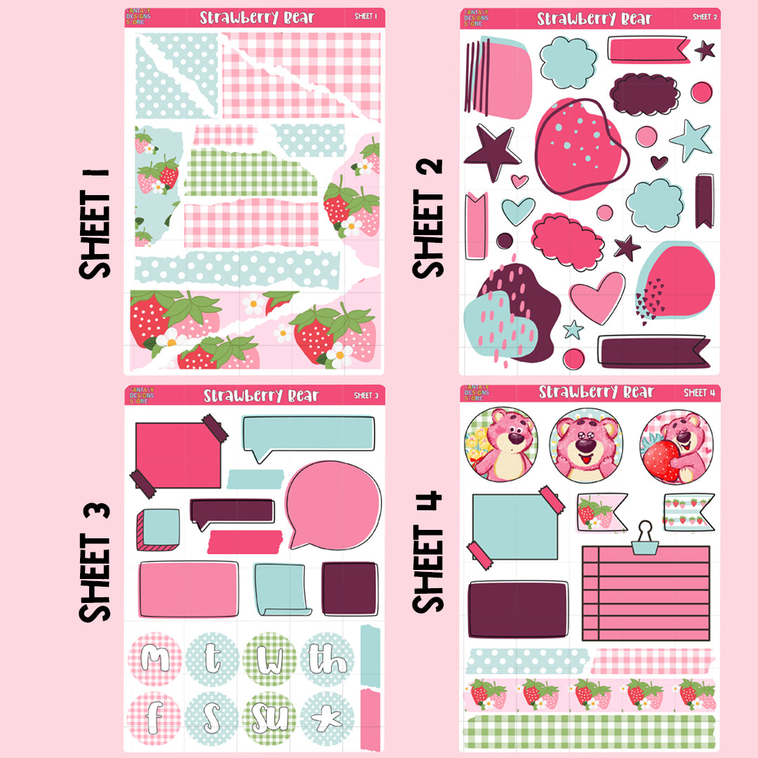 Strawberry Bear - Journaling Kit - A la Carte