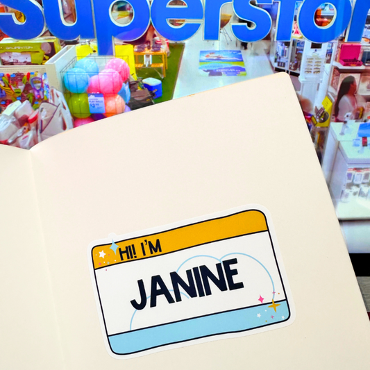 Superstore Inspired Planner Name Tag - Die Cut Sticker