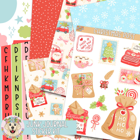 Christmas Post Junk Journal Sticker Kit