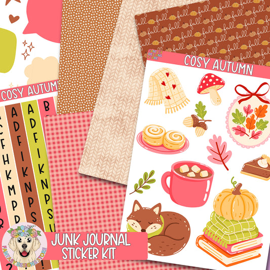 Cosy Autumn Junk Journal Sticker Kit