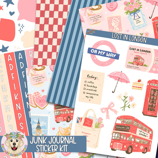 Lost in London Junk Journal Sticker Kit