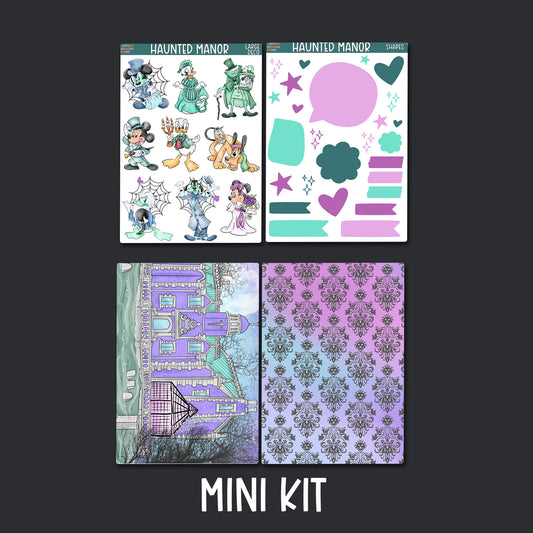Haunted Manor Junk Journal Sticker Kit