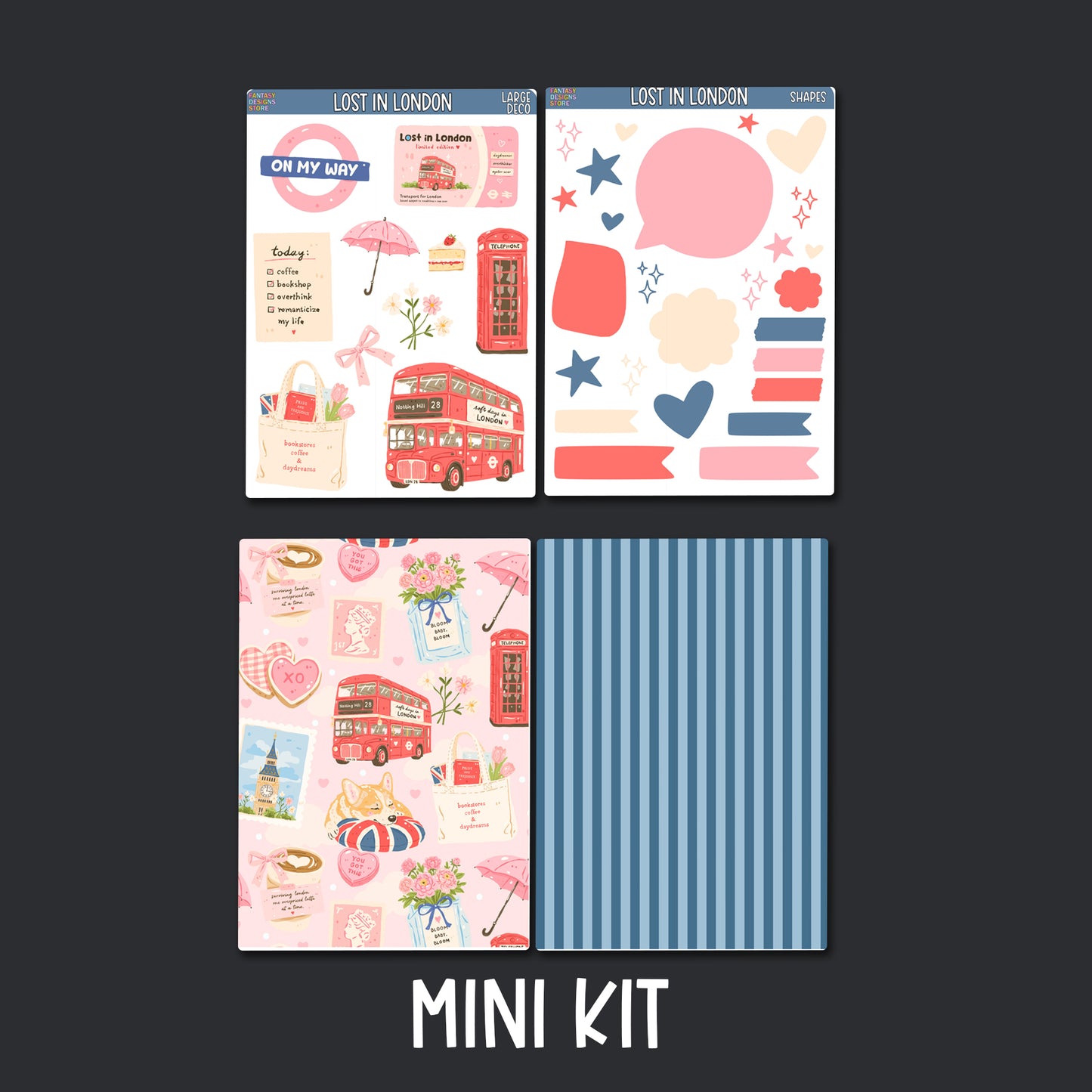 Lost in London Junk Journal Sticker Kit