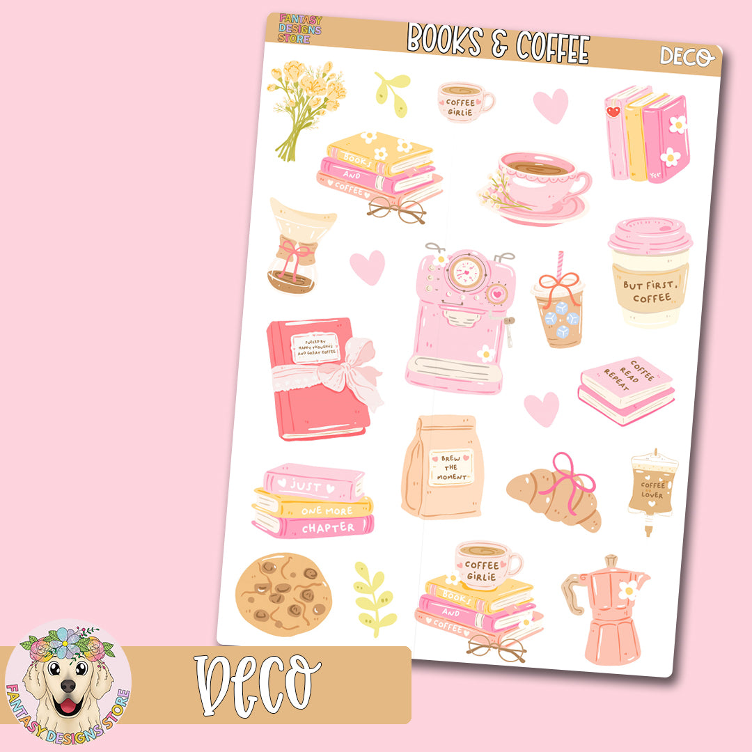 Books & Coffee Deco Sheet