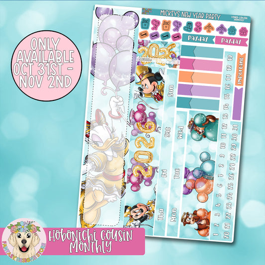 Mickeys New Year Party - Hobonichi Cousin Monthly Kit