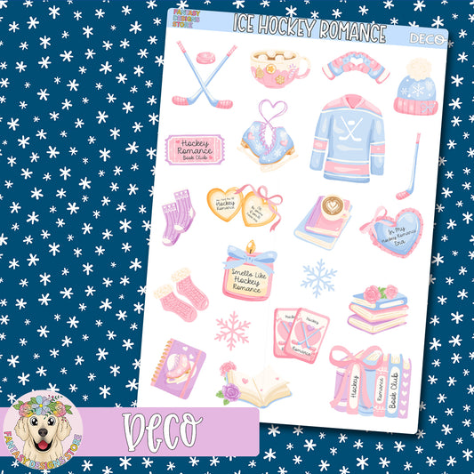 Ice Hockey Romance Deco Sheet