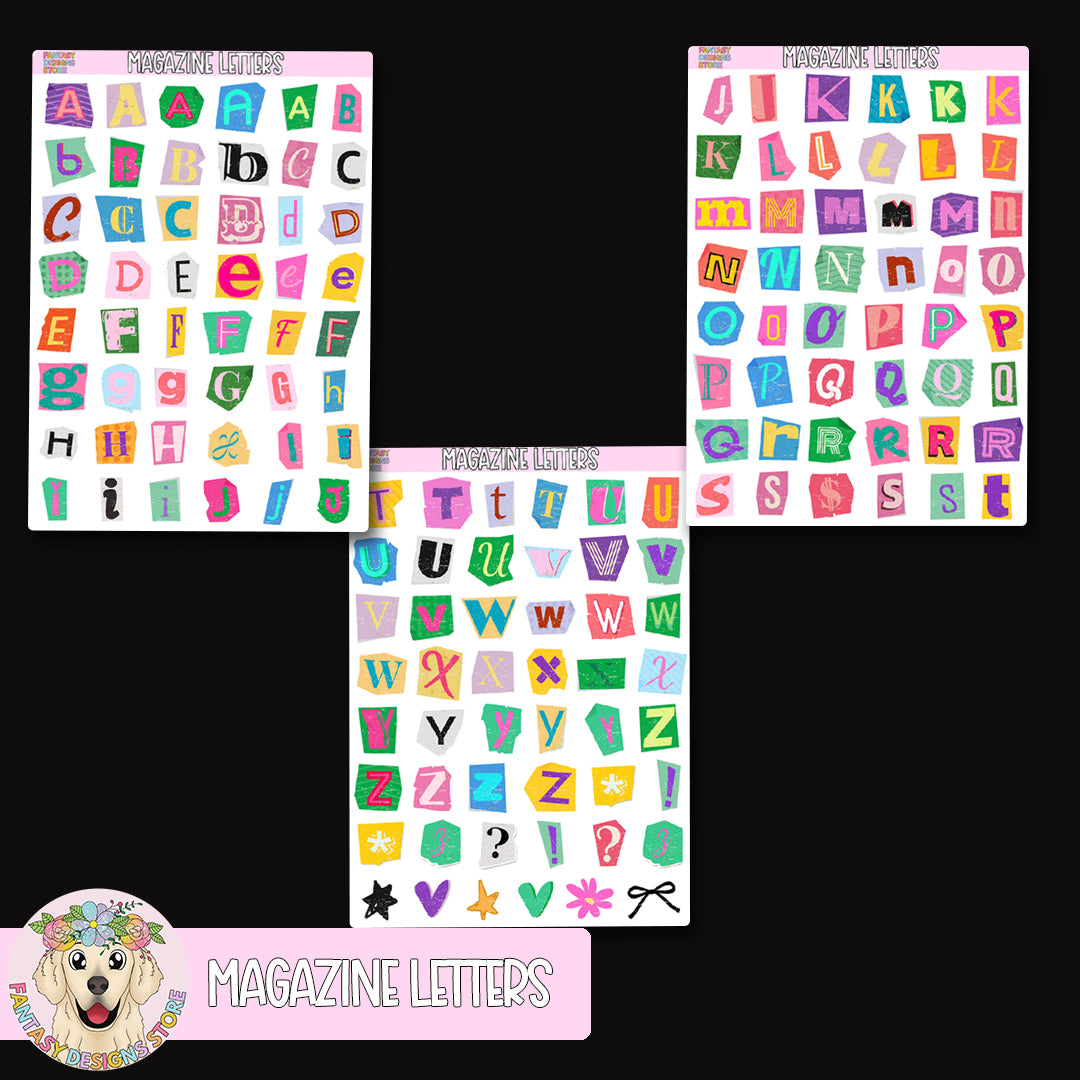Magazine Letters Deco Sheets (3 pgs)