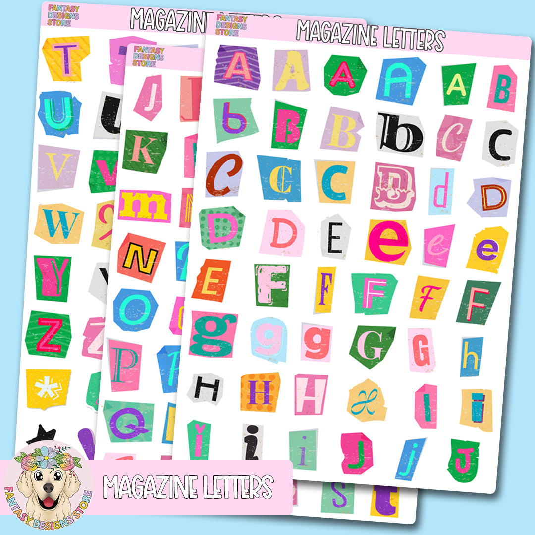 Magazine Letters Deco Sheets (3 pgs)