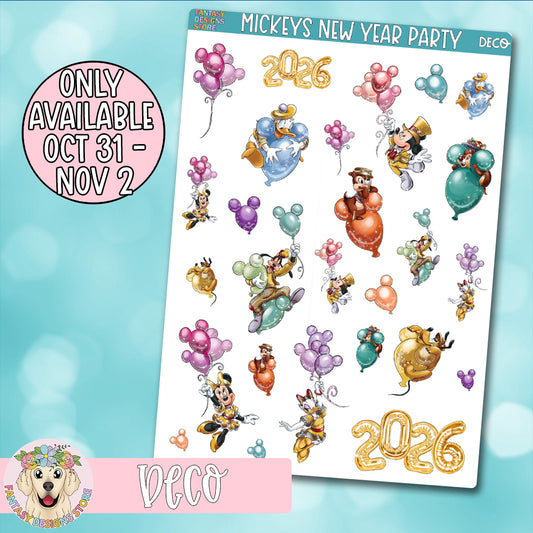 Mickeys New Year Party Deco Sheet