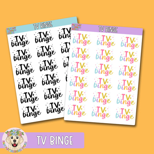 TV Binge Script Stickers