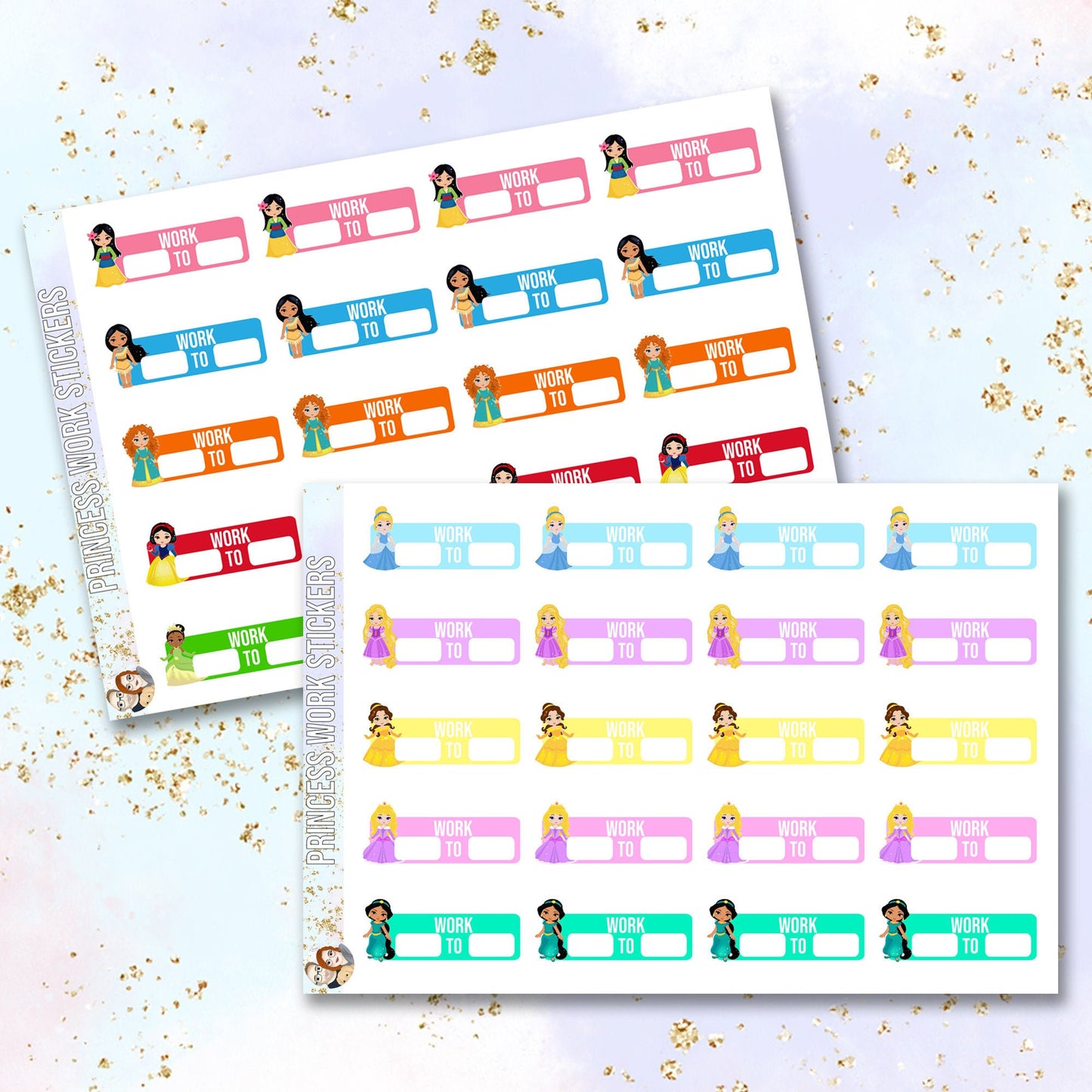 Princess work planner stickers