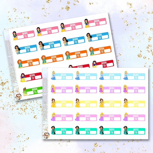 Princess work planner stickers