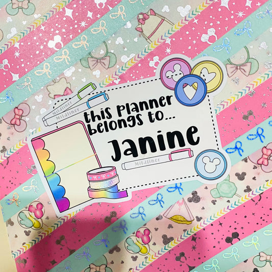 Planner Name Tag - Die Cut Sticker